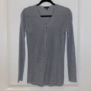 DYNAMITE grey sweater gold zipper